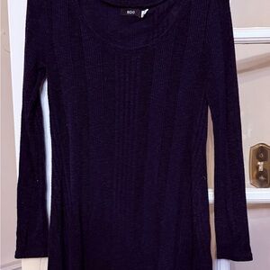 BDG Dark Blue Ribbed Long Sleeve Tunic